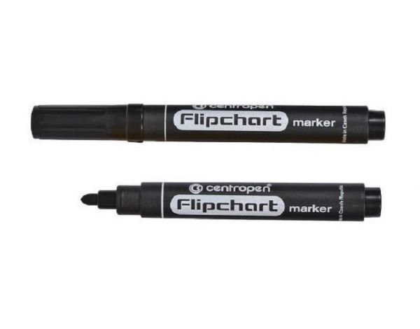 Маркер для флипчарта 2,5мм Centropen 8550/01 черный пулевидный 10шт/уп