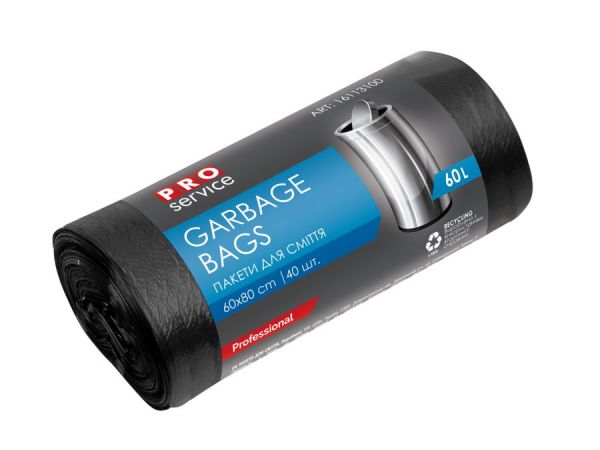 Пакет для сміття 60л 60*80 40шт чорний PRO 25шт/уп 16113100