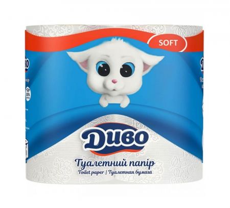 Туалетний папір білий 2шари 4шт Диво Soft 20шт/упак