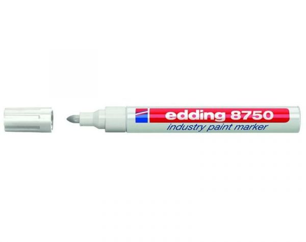 Маркер перманентный 2-4мм Edding Industry Paint белый e-8750/011 пулевидный 10шт/уп