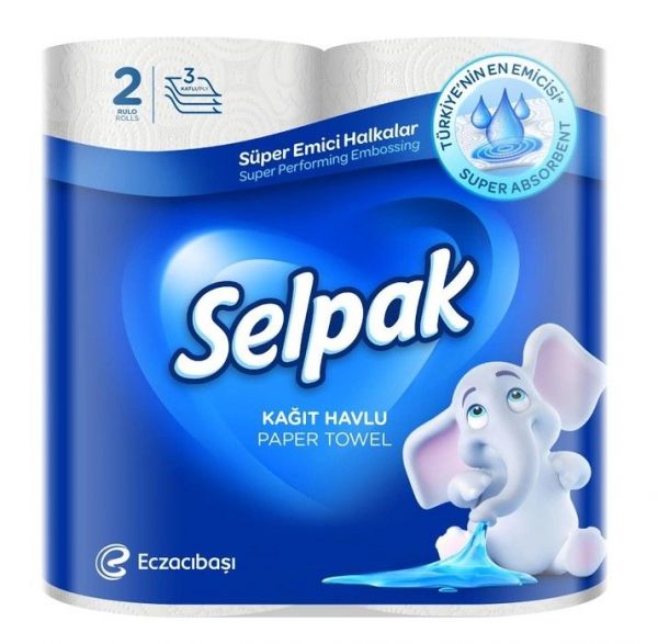 Рушник паперовий білий 3шари 2шт Selpak 33160900