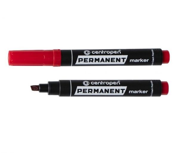 Маркер перманентный 1-5мм Centropen 8576/02 красный клиновидный 10шт/уп