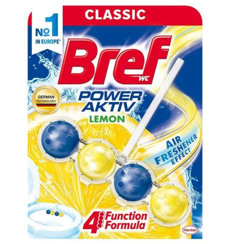 Освежитель для унитаза Bref Сила Актив 4в1 шарики 50г Лимон 10шт/ящ