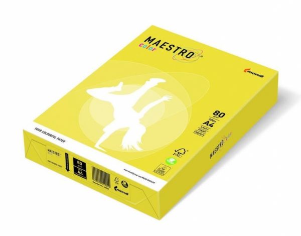 Бумага цветная  А4 80 г/м 500л  Maestro Color Intensive СY39 Canary Yellow желтый