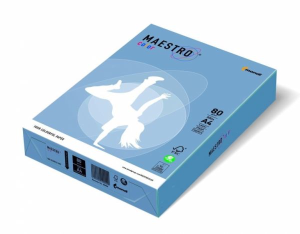 Бумага цветная  А4 80 г/м 500л  Maestro Color Intensive AB48 Aqua Blue синий