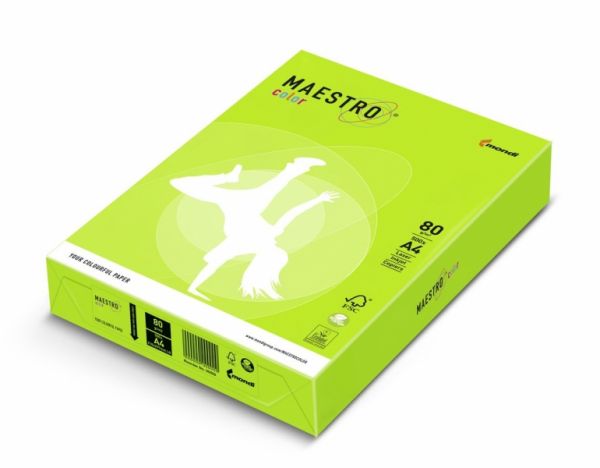 Бумага цветная  А4 80 г/м 500л  Maestro Color Neon Green зеленый
