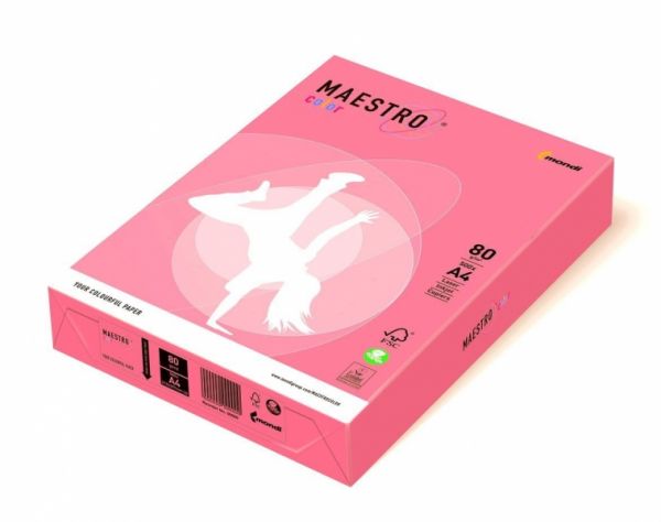 Бумага цветная  А4 80 г/м 500л  Maestro Color Neon Pink розовый