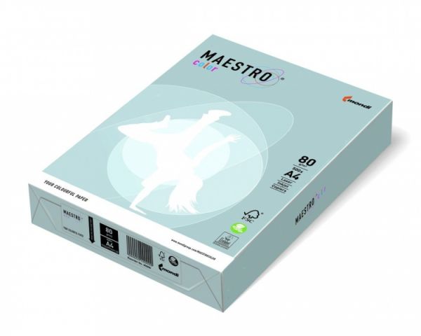Бумага цветная  А4 80 г/м 500л  Maestro Color Pastell MB30 Medium Blue голубой