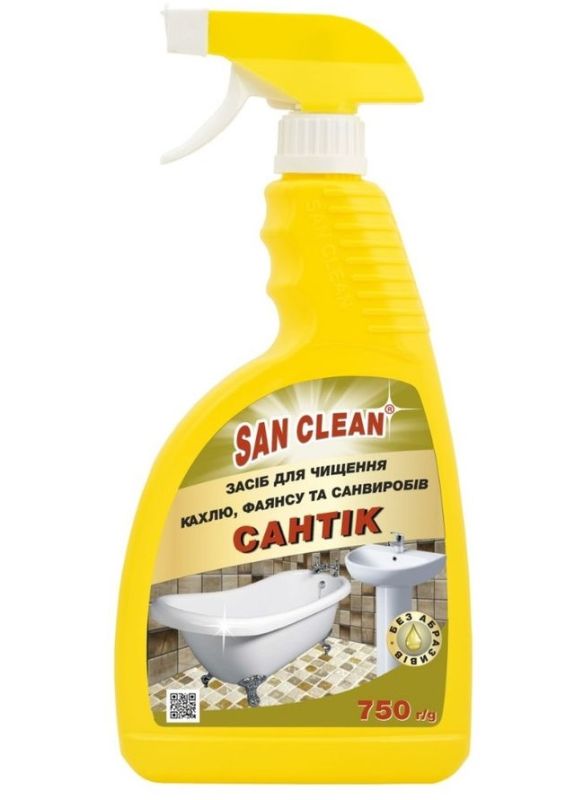 Засіб для чищення поверхонь ванної кімнати San Clean Сантік розпилювач 750мл 12шт/уп