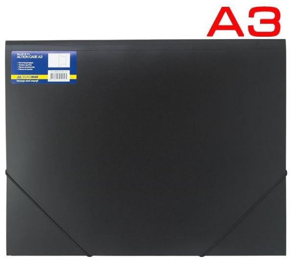 Папка на резинке А3 Professional BM.3918-01 черная 10шт/уп