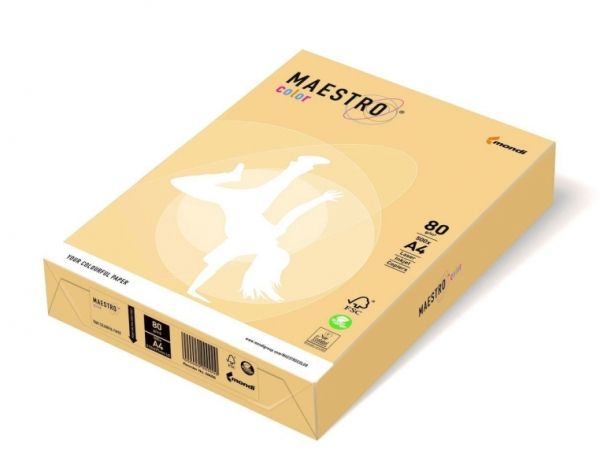 Бумага цветная  А4 80 г/м 500л  Maestro Color Trend GO22 Gold золотой