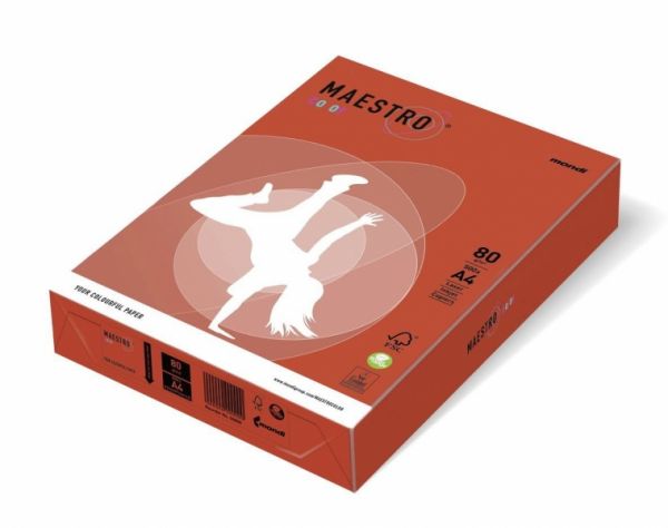 Бумага цветная  А4 80 г/м 500л  Maestro Color Intensive ZR09 Brick Red кирпично-красный