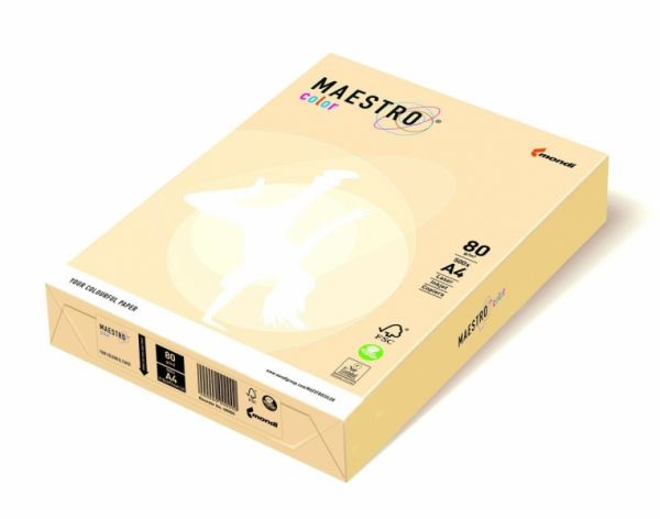 Бумага цветная  А4 80 г/м 500л  Maestro Color Pastell BE66 Vanilla ванильный
