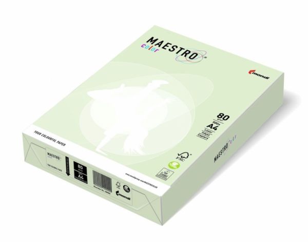 Бумага цветная  А4 80 г/м 500л  Maestro Color Pastell GN27 Light Green светло-зеленый