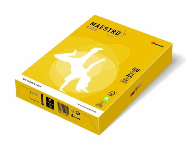Бумага цветная  А4 80 г/м 500л  Maestro Color Intensive SY40 Sun Yellow солнечно-желтый