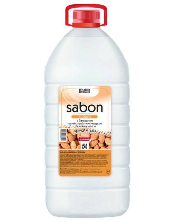 Мыло жидкое 5л Sabon крем Миндаль 4шт/уп