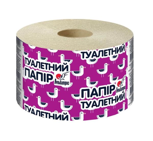 Туалетний папір сірий 90м на гильзе Джамбо Альбатрос 464 /081 9шт/уп