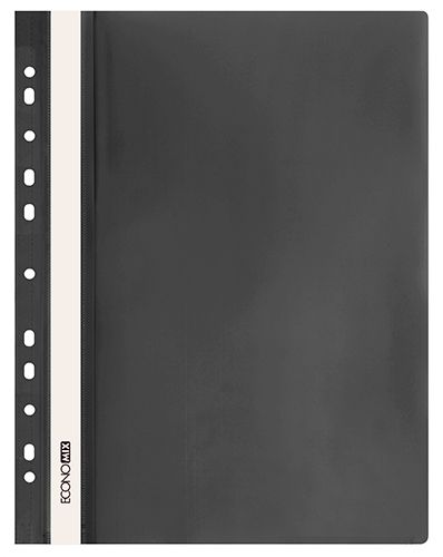 Скоросшиватель пластиковый с перфорацией А4 Economix E31510-01 черный 30/300шт/уп
