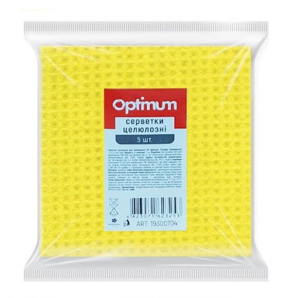 Серветка целюлозна 15,5*15,5см 5шт PRO OPTIMUM 40шт/уп 19300704