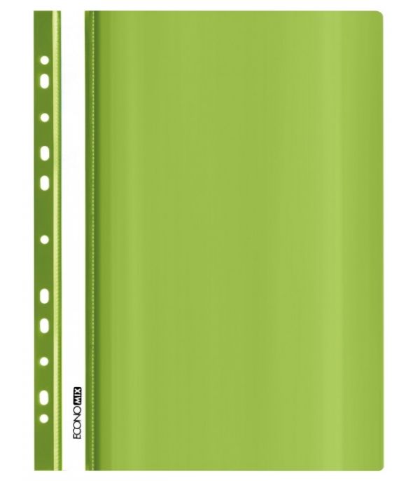 Скоросшиватель пластиковый с перфорацией А4 Economix E31510-13 салатовый 30/300шт/уп
