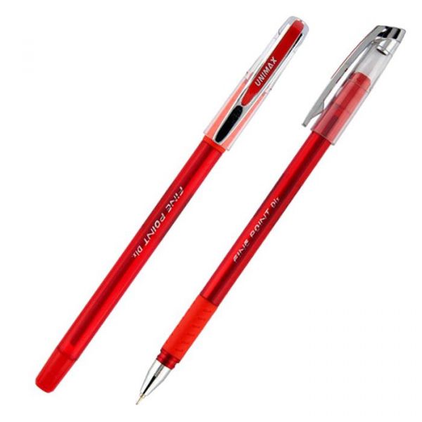Ручка шариковая с грипом Unimax Fine Point Dlx 111-06 красная 12/120шт/уп 36610