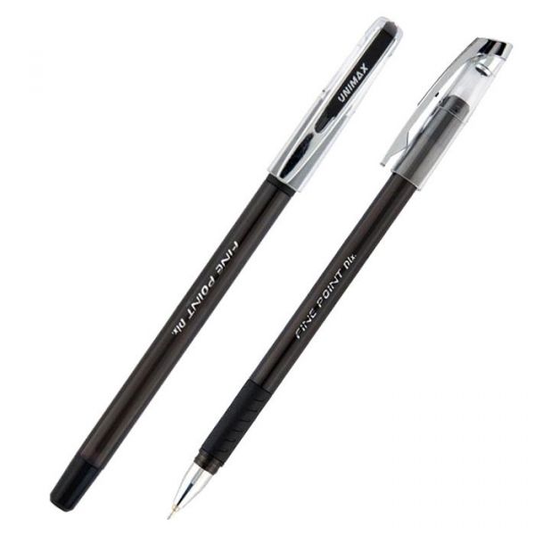 Ручка шариковая с грипом Unimax Fine Point Dlx 111-01 черная 12/120шт/уп 36609