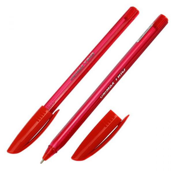 Ручка шариковая Unimax Trio 104-06 красная 12/120шт/уп 36590