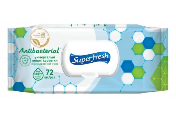 Серветка волога 72шт Super Fresh з клапаном 42110400 12шт/ящ