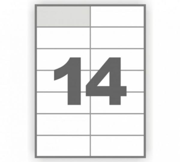 Этикетки самоклеящиеся на А4  idea! 105х42.3мм, 14 шт. 100 л. в упаковке