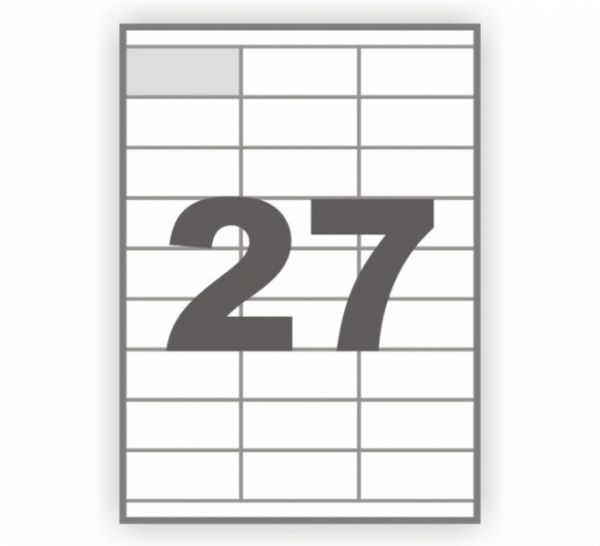 Этикетки самоклеящиеся на А4  idea! 70х31.5мм, 27 шт. 100 л. в упаковке