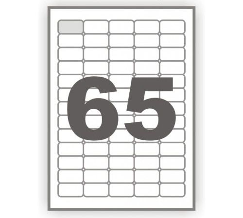 Этикетки самоклеящиеся на А4  idea! 38х21мм, 65 шт. 100 л. в упаковке
