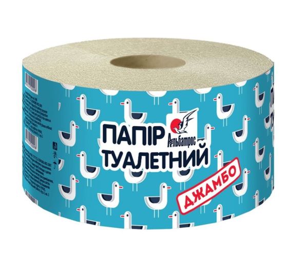 Туалетний папір сірий 120м Джамбо Альбатрос 098 4шт/уп