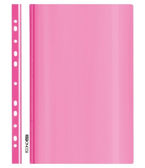 Скоросшиватель пластиковый с перфорацией А4 Economix E31510-09 розовый 10/300шт/уп