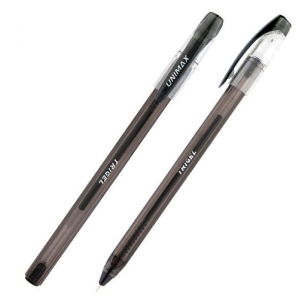Ручка гелевая Unimax Trigel 130-01 черная 12/120шт/уп 36599