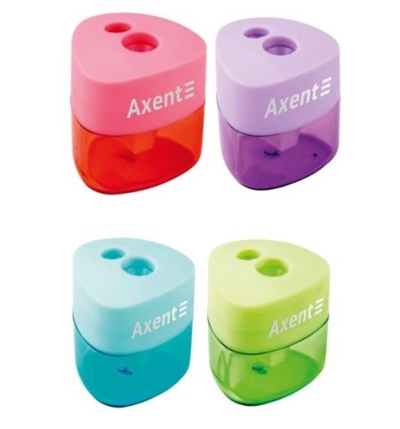 Точилка с контейнером Axent 1157-a Pastel soft на 2 лезвия 12шт/уп