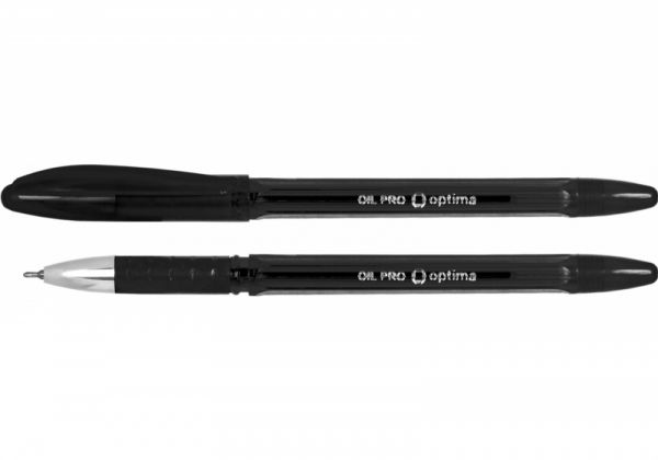 Ручка масляная Optima OIL PRO  O15616-01 черная 12/144шт/уп