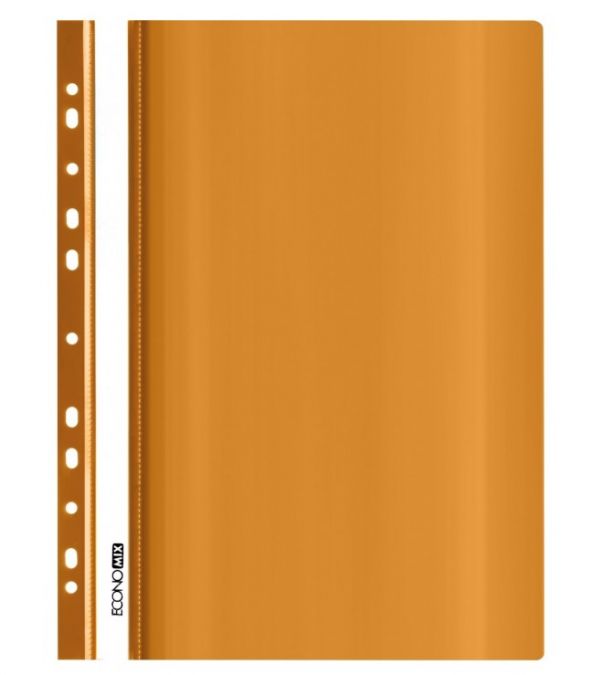 Скоросшиватель пластиковый с перфорацией А4 Economix E31510-06 оранжевый 30/300шт/уп