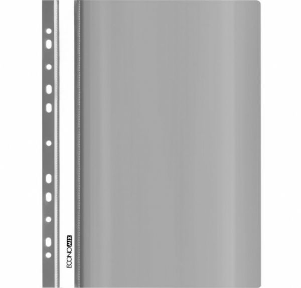 Скоросшиватель пластиковый с перфорацией А4 Economix E31510-10 серый 30/300шт/уп