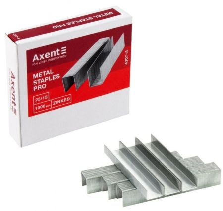 Скобы №23/15 120л 1000шт Axent 4307-a 10/200шт/уп