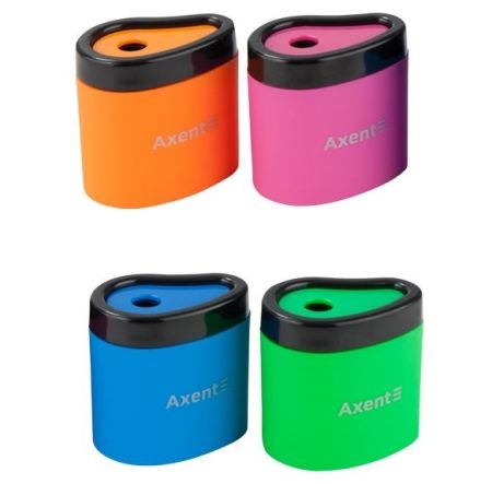 Точилка с контейнером Axent 1158-a Neon soft 12шт/уп