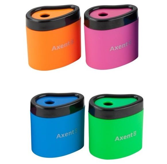 Чинка з контейнером Axent 1158-a Neon soft 12шт/уп