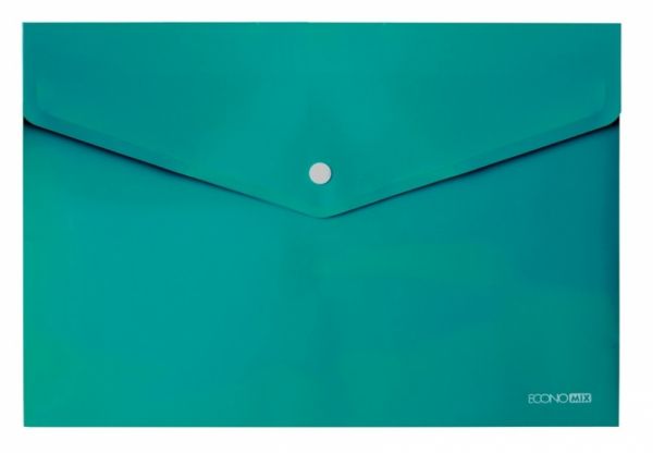 Конверт с кнопкой А4 Economix E31301-21 непрозрачный бирюзовый 12/120шт/уп
