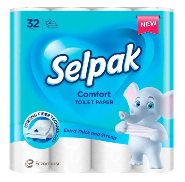 Туалетний папір білий 2шари 18м /32рул упаковка/ Selpak Pro Comfort 32363603 3уп/ящ