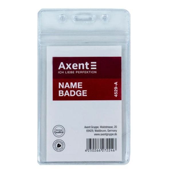 Бейдж 68 х 115 вертикальний замок zip lock Axent 4529-a 10/100/2000шт/уп
