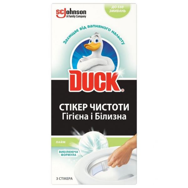 Освежитель для унитаза Duck Стикер Чистоты Лайм 3шт 24шт/уп