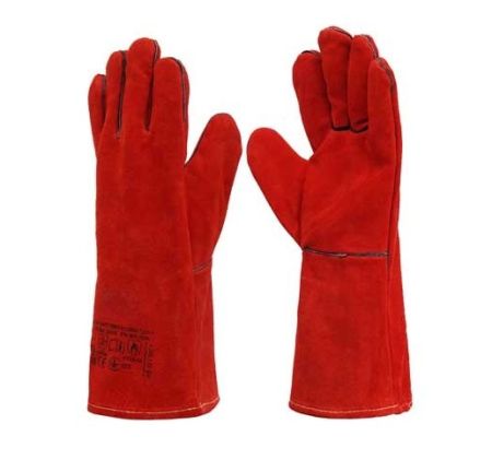 Рукавицы  Краги на подкладке красные длинные REFLEX-RED р.10