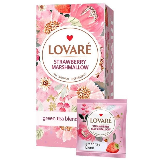 Чай зелений Lovare Strawberry marshmallow 24пак х 1,5г