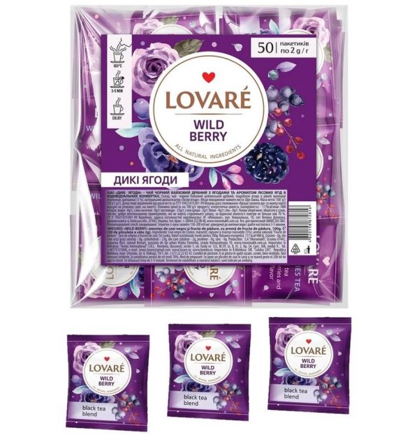 Чай чорний Lovare Wild berry Rooibos 50пак х 2г