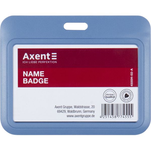 Бейдж 100 х 79 горизонтальний Axent 4500-a синий 5/200/1200шт/уп