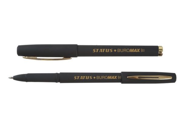 Ручка гелевая з грипом STATUS Rouber Touch BM.8337-02 чорна 12шт/уп